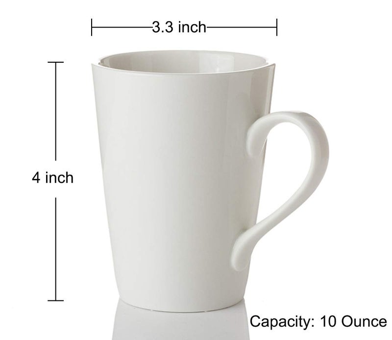 MIWARE 10 Ounce Porcelain Mugs, Set of 6, Tea and Coffee Mug Set, Ivory White (Ivory White, 10OZ) - Image 3